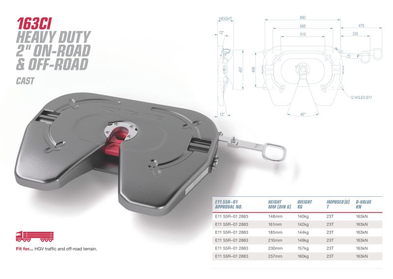 FONTAINE 163CI Седельно-сцепное устройство 210mm 149kg 23T 163kN