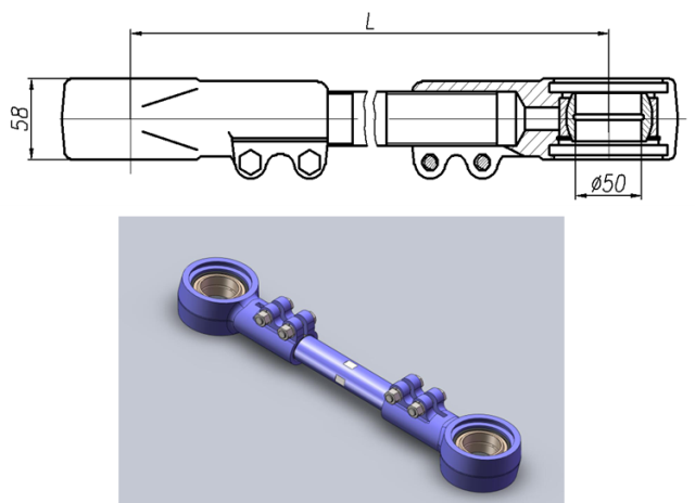 Штанга регулируемая L-480